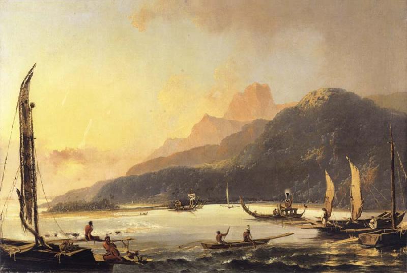 unknow artist A View of Matavai Bay in th Island of Otaheite Tahiti oil painting picture